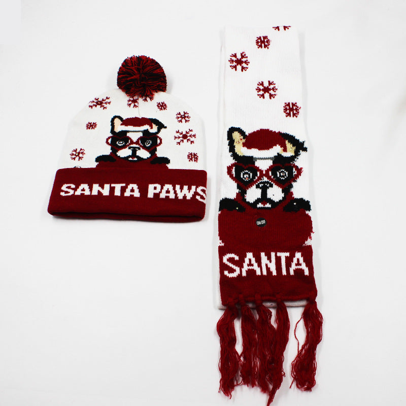 Korean Internet Celebrity Style Snowflake Christmas Hat, Warm and Cold-Proof Women's Knitted Hat with Pom-Pom, Ear-Protecting Yarn Hat, Light Luxury Style