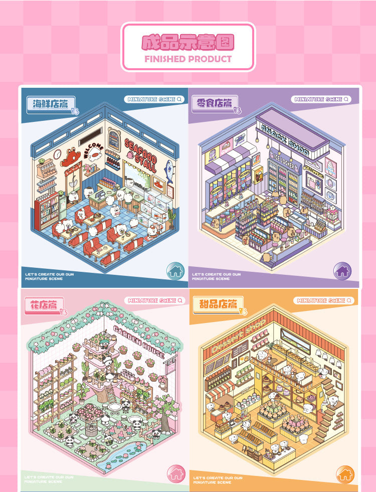 Language idle pet miniature landscaping cute sticker book freeze frame happy series three-dimensional fun landscaping 18 posting paper