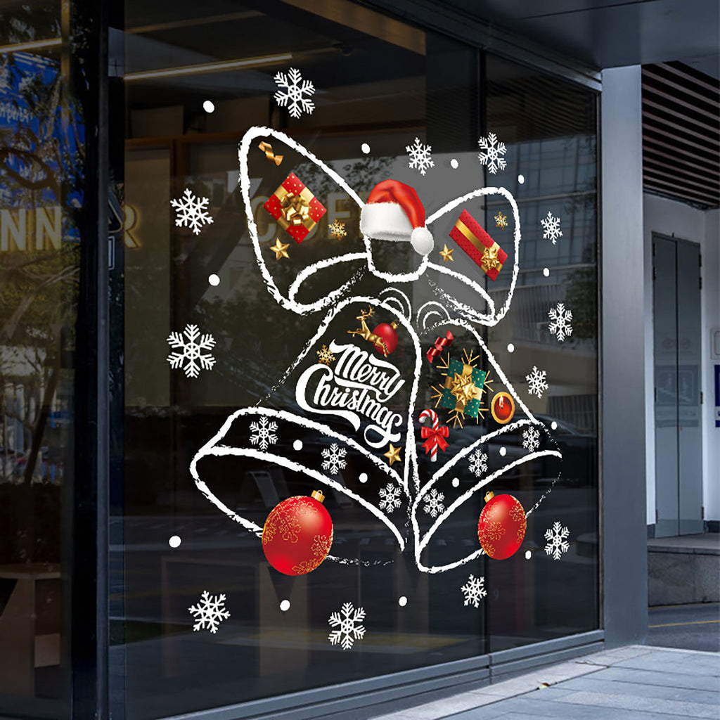 Christmas decorative window stickers glass door stickers Christmas bells creative window mall layout Christmas stickers