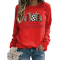 Plaid Christmas Tree merry Christmas Printed Round Neck Sweat European and American Women's Autumn and Winter Top Cross Border