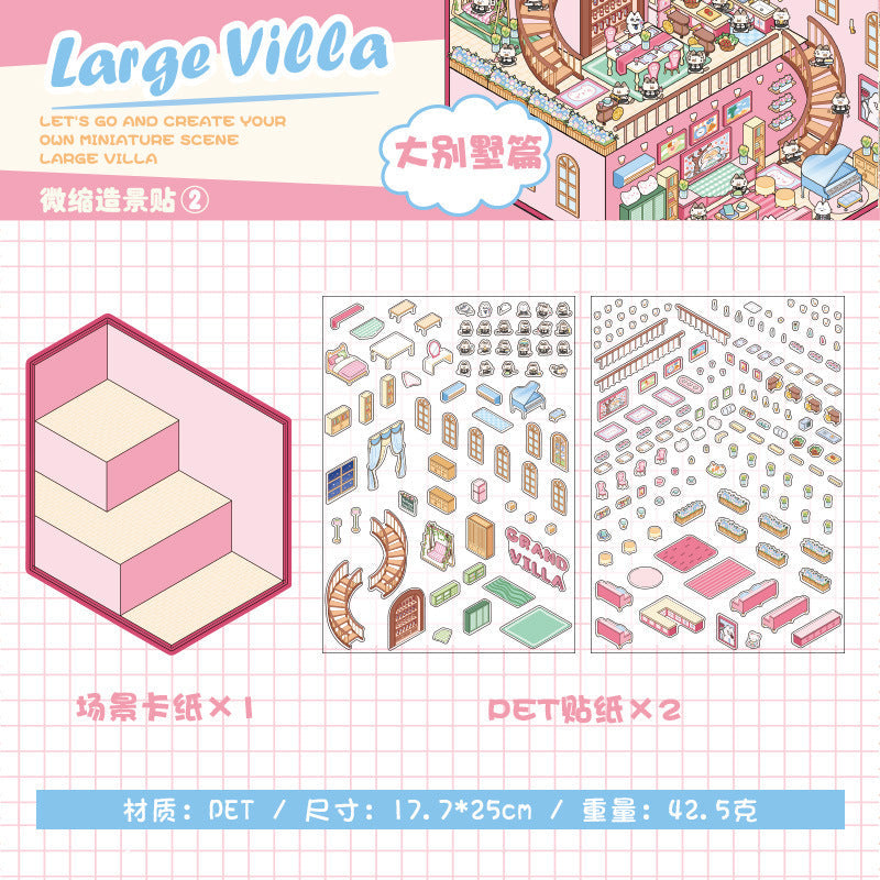 Language idle pet miniature landscaping cute sticker book freeze frame happy series three-dimensional fun landscaping 18 posting paper