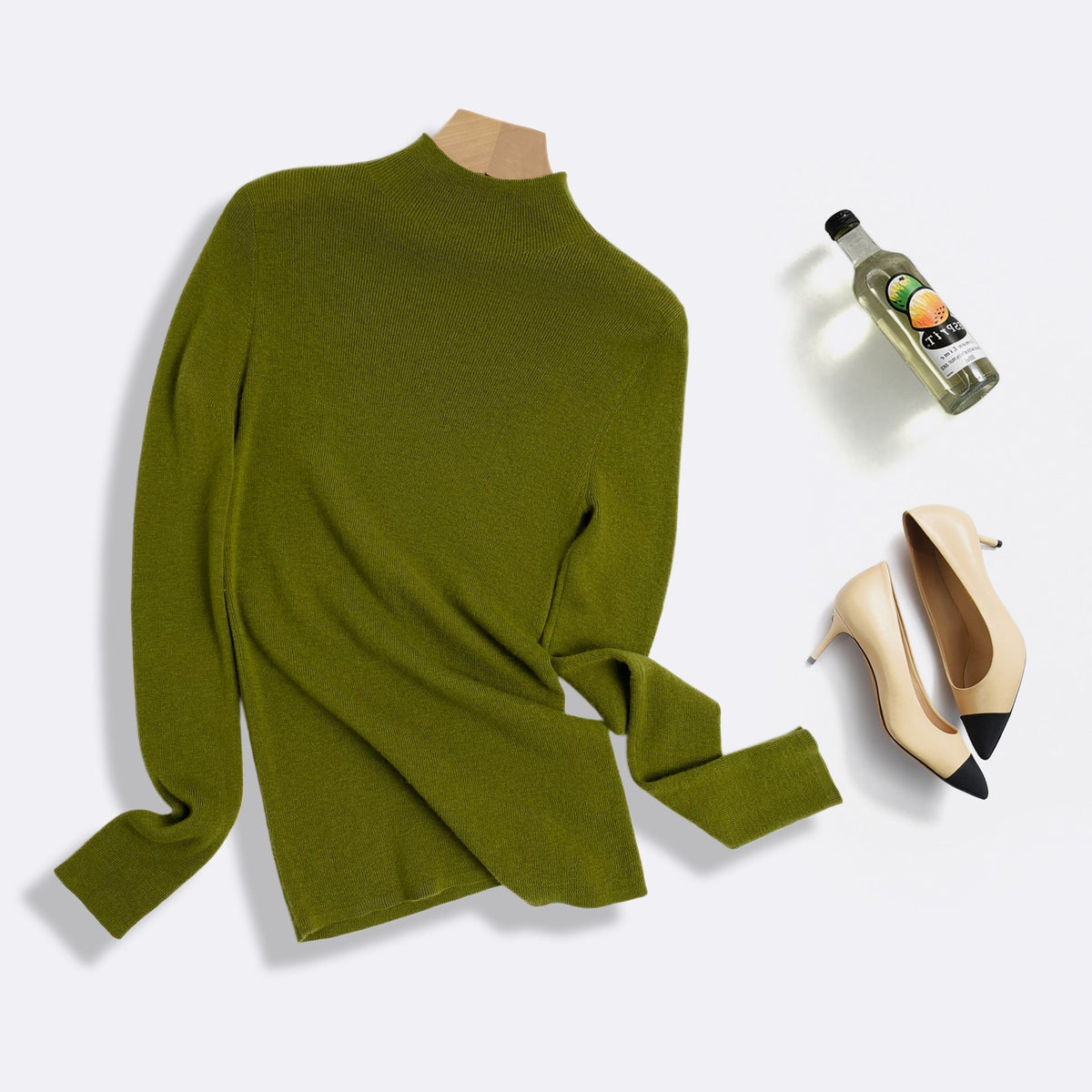 Machine Washable 100% Superfine Wool Sweater for Women Autumn and Winter New Loose Half Turtleneck Knitted Bottoming Sweater for Women