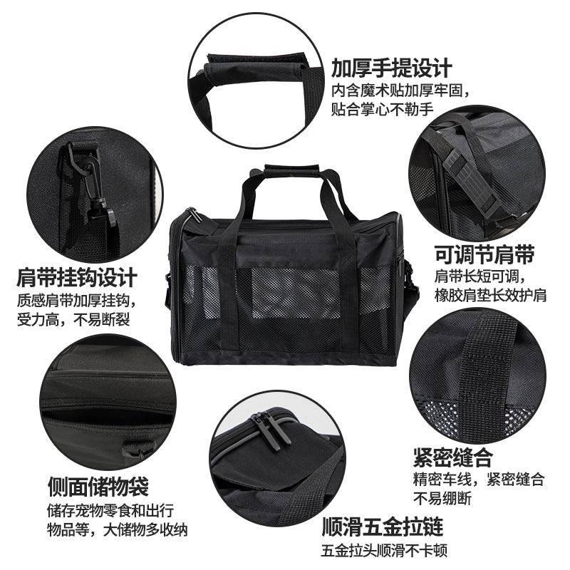 Cross-Border Pet Carrier Bag, Portable Small Dog Carrier, Pet Tote Bag, Mesh Breathable Large Capacity Cross-Body Cat Bag