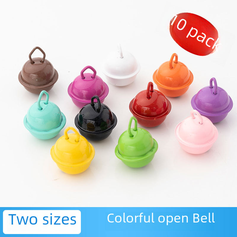 22mm Colorful Cute Small Bell Metal Pet Open-Ended Bell Handmade Material DIY Creative Accessory Iron