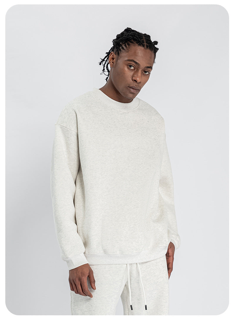 Cai Xiang Island Men's Clothing | Autumn and Winter 350g Dopamine Fleece Oversized Loose Trendy Brand Men's Sweatshirt and Pants Set