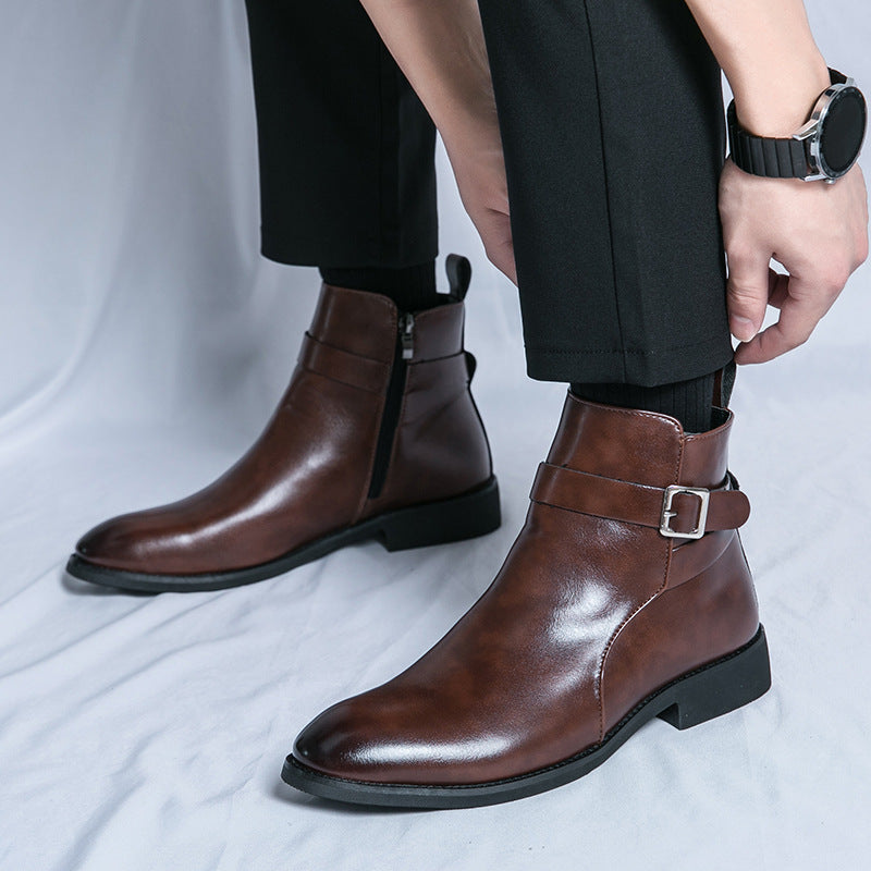 High-top British Fall Winter Men Western Boots Men