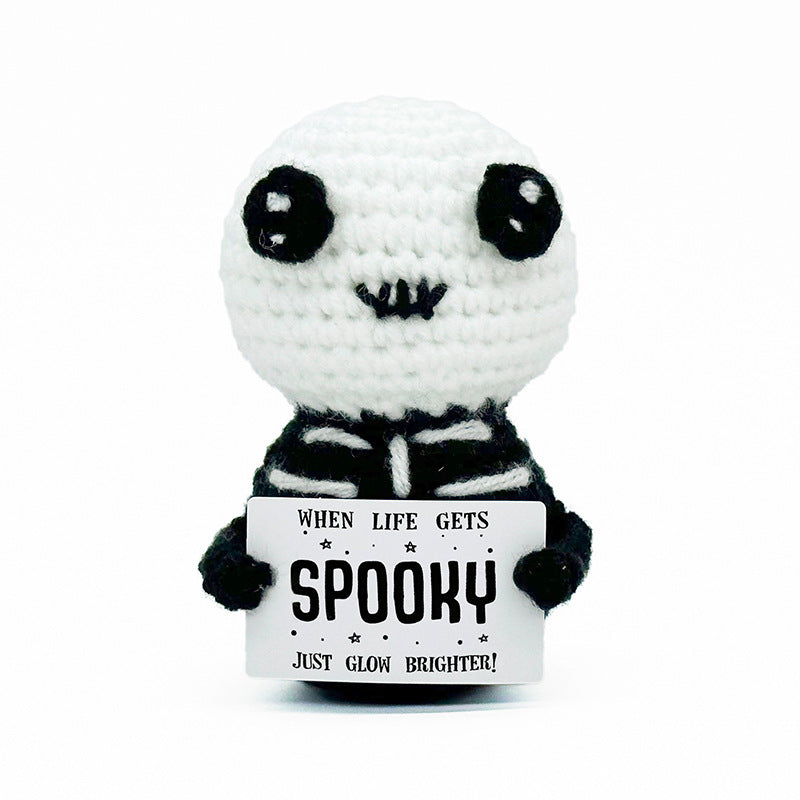 Cross-Border Amazon Handmade Knitted Doll Halloween Gift Ghost Little Devil Grim Reaper Emotional Plush Toy Wholesale
