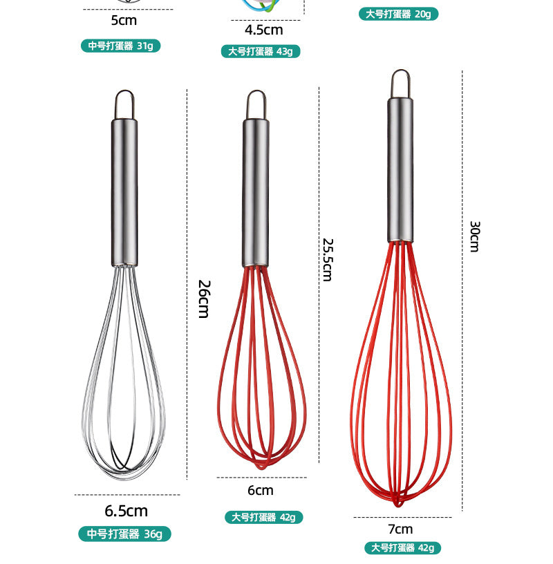 Factory spot supply manual egg beater stainless steel silicone egg beater hand mixer silicone egg beater