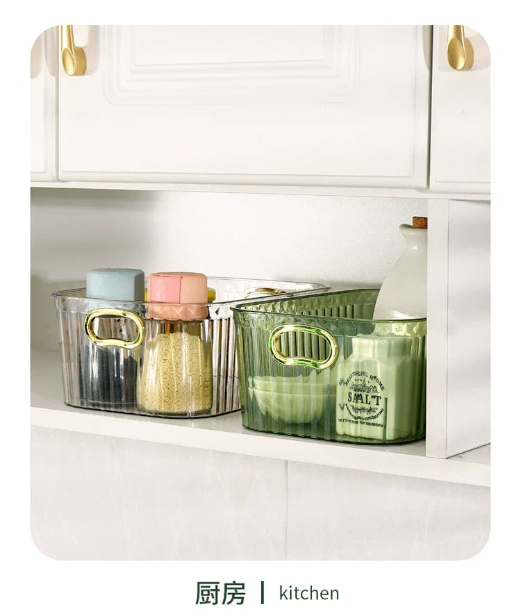 Pet Light Luxury Mirror Cabinet Storage Box Desktop Cosmetics Storage Rack Cabinet Sundry Organizer Compartment Drawer Storage