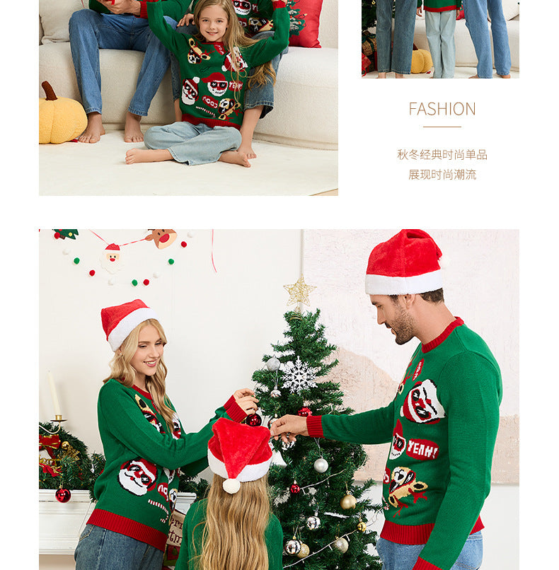 Amazon's New Christmas Sweater Parent-Child Suit European and American Style Christmas Family Knitted Sweater Ready for Sale