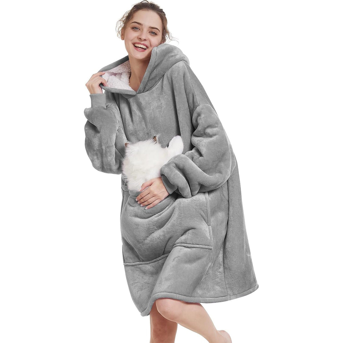 Amazon Hot Selling Autumn and Winter Flannel Double Layer Pajamas fleece-lined Warm Long Sleeve plus size Pet Bag Home Clothes