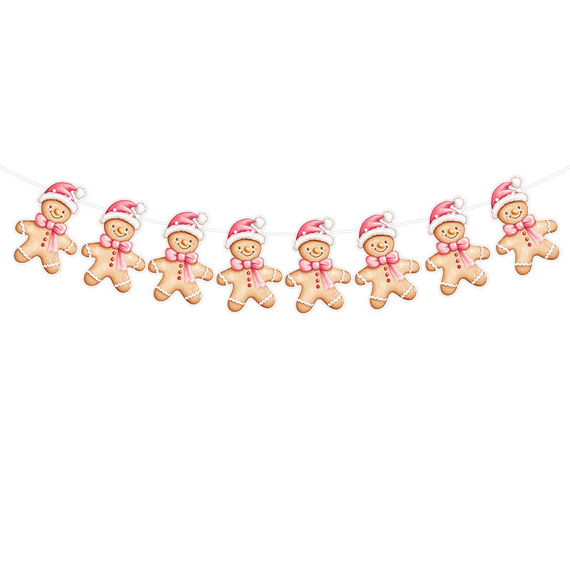 Amazon New Product Party Supplies Christmas Flag Set Christmas Garland Banner Venue Decoration