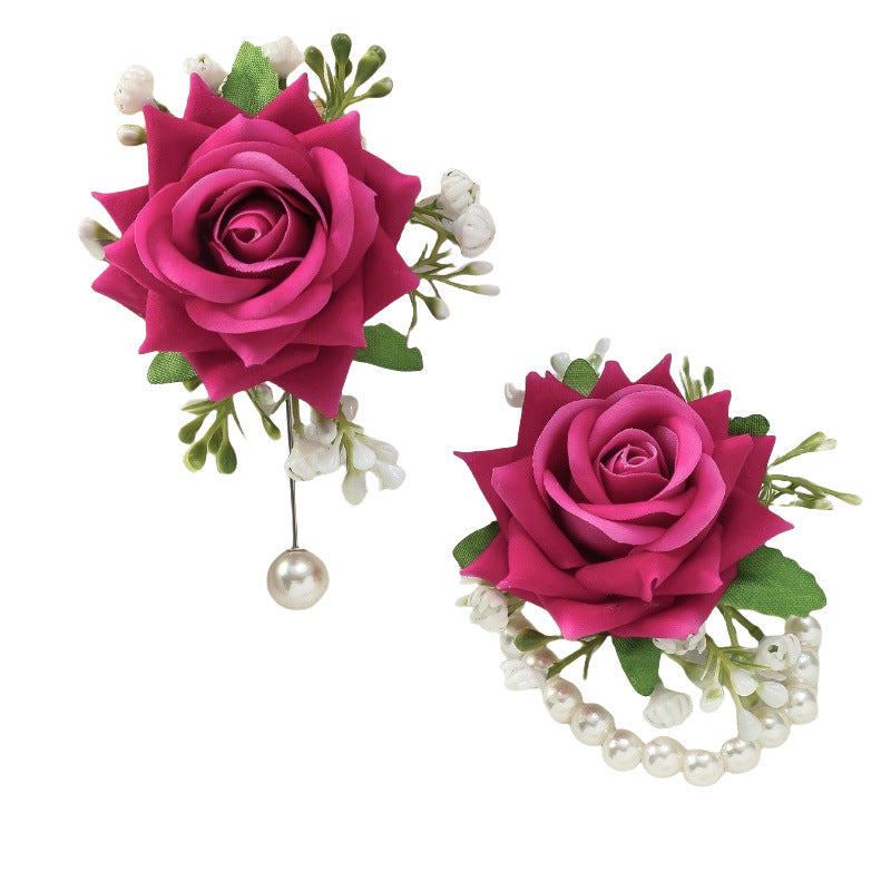 Amazon cross-border new rose wrist flower corsage bridesmaid sister group decorative flower forest wrist flower manufacturers