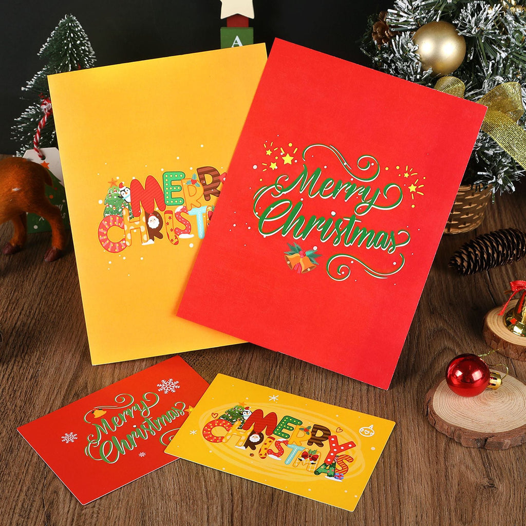 Amazon Christmas 3D greeting card paper carving creative blessing thank you message card gift paper card cardboard wholesale