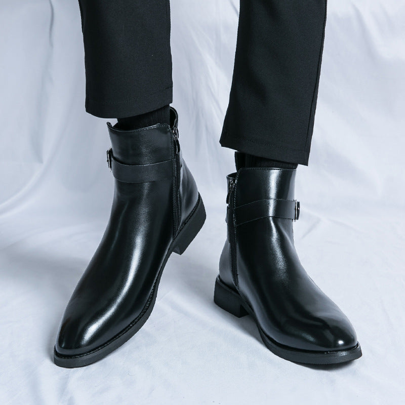 High-top British Fall Winter Men Western Boots Men