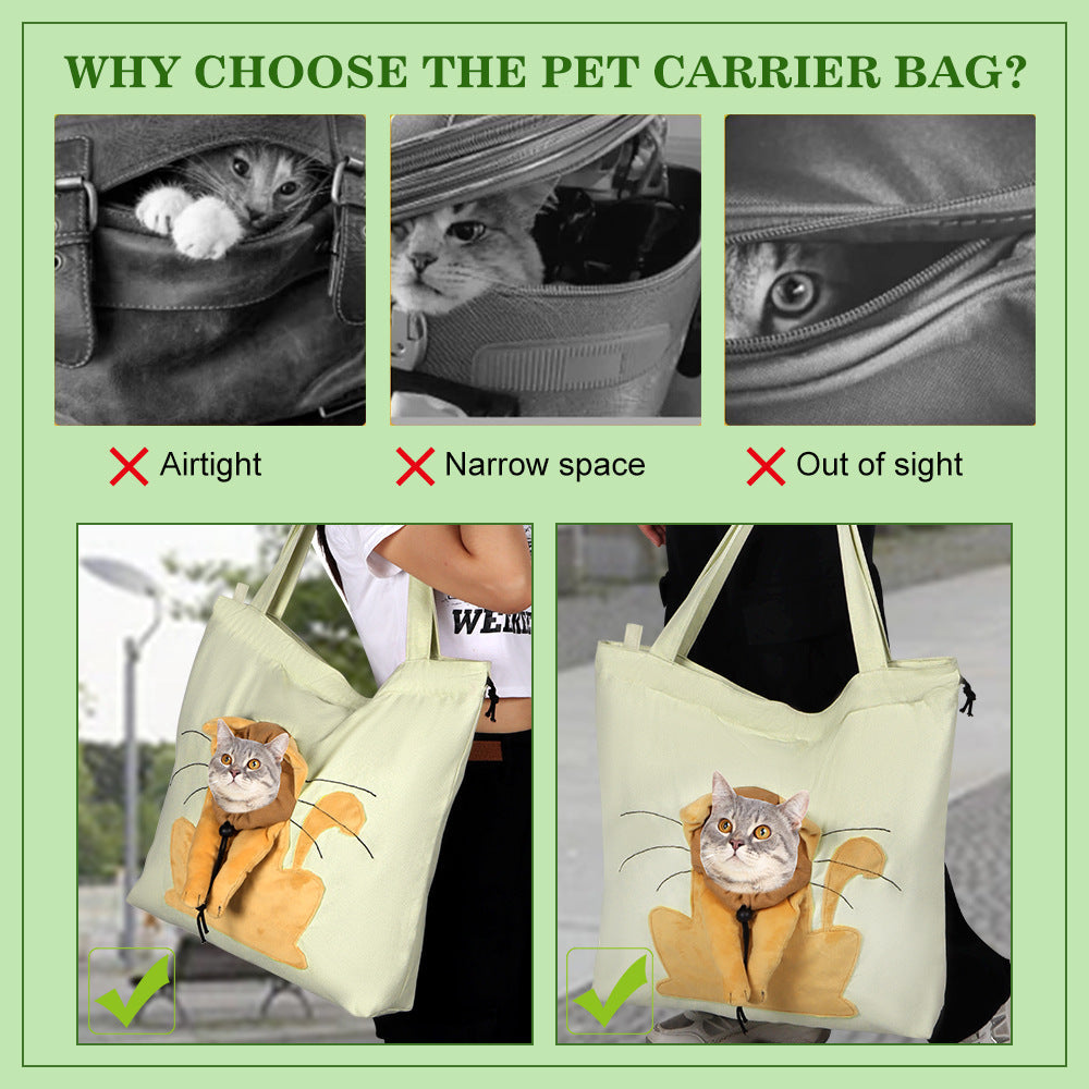 Pet Canvas Bag with Exposed Head, Cat Portable Shoulder Bag, Suitable for Ragdoll Cats and Small Dogs, Portable and Breathable Wholesale