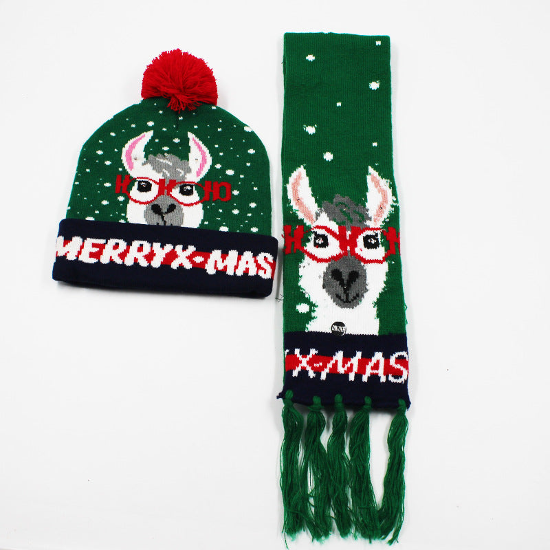 Korean Internet Celebrity Style Snowflake Christmas Hat, Warm and Cold-Proof Women's Knitted Hat with Pom-Pom, Ear-Protecting Yarn Hat, Light Luxury Style