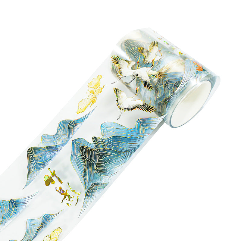 A Roll of Free Shipping Hand Ledger Tape Antique Decorative Background Courtyard Landscaping Mountain and National Style Japanese Paper Hand Ledger Pet Tape