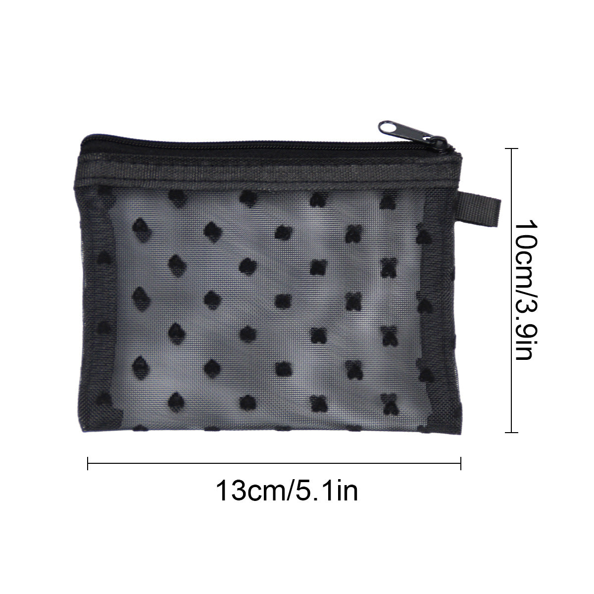 Bei Lian small size mesh cosmetic bag portable flocking cosmetic storage bag love fashion lipstick storage bag wholesale
