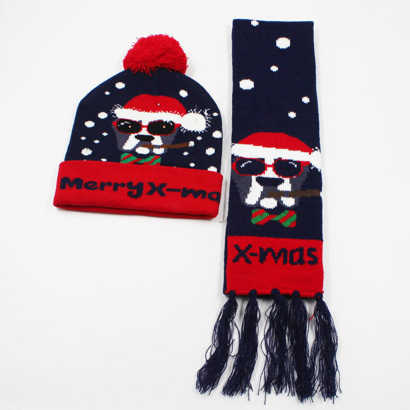 Korean Internet Celebrity Style Snowflake Christmas Hat, Warm and Cold-Proof Women's Knitted Hat with Pom-Pom, Ear-Protecting Yarn Hat, Light Luxury Style