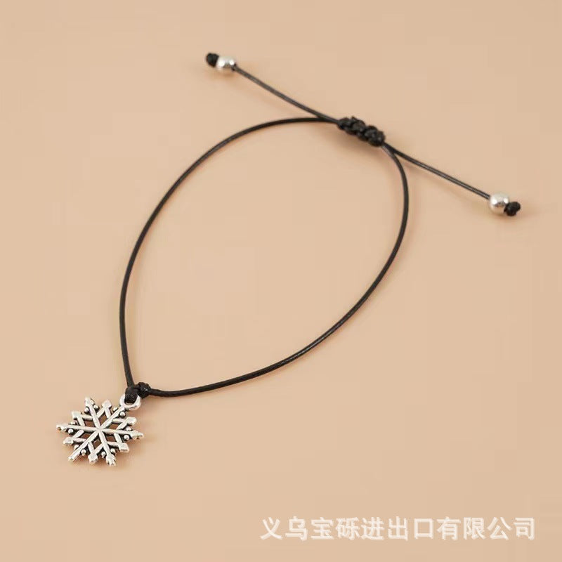 Cross-border exclusive bracelet European and American hot sale Christmas alloy Christmas series pendant adjustable hand-woven bracelet