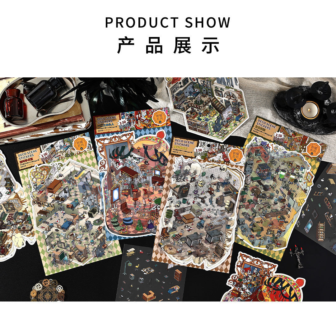 Infeel.Me Extra Large Scenery Stickers Today's Business Hours Open - Part Twelve DIY Journal Scene Stickers