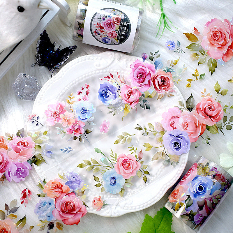 Original hand account tape shell light flower decoration handmade collage diy hand account material wholesale special material pet tape