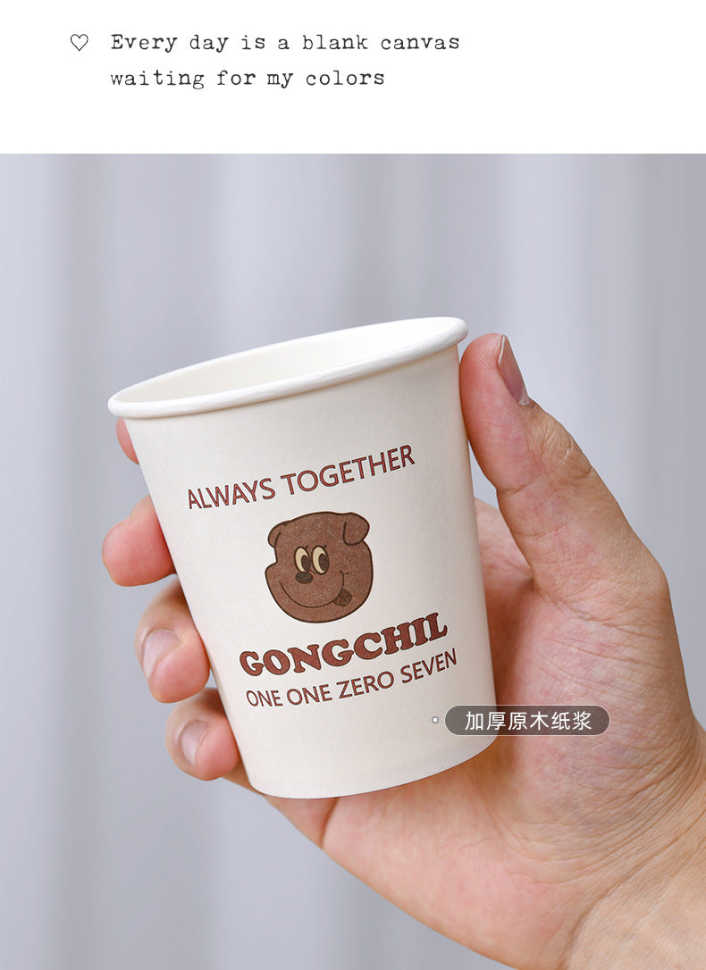 Disposable Thickened Household Food-Grade Paper Cups for Drinking Water, Making Tea, Entertaining Clients, Commercial Use, and Available for Wholesale