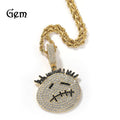 Gu Meng New Product Small Prickly Head Cartoon Hip Hop Men's Necklace Pendant European and American Street Fashion Brand Zircon Pendant