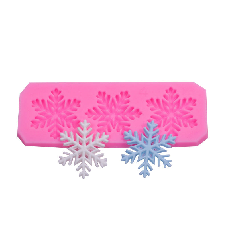 Christmas snowflake modeling silicone molds sugar cake chocolate mold diy baking Christmas decoration glue