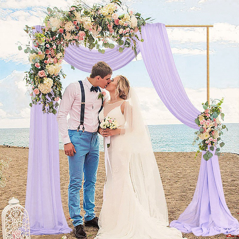 Wedding gauze curtain white gauze cross-border outdoor gauze curtain scene background decoration party wedding gauze wedding arch