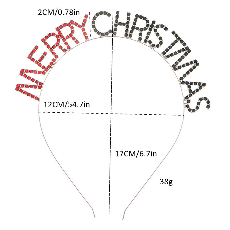 Europe and the United States new fashion CHRISTMAS headdress hair accessories splicing color MERRY CHRISTMAS CHRISTMAS hairband wholesale
