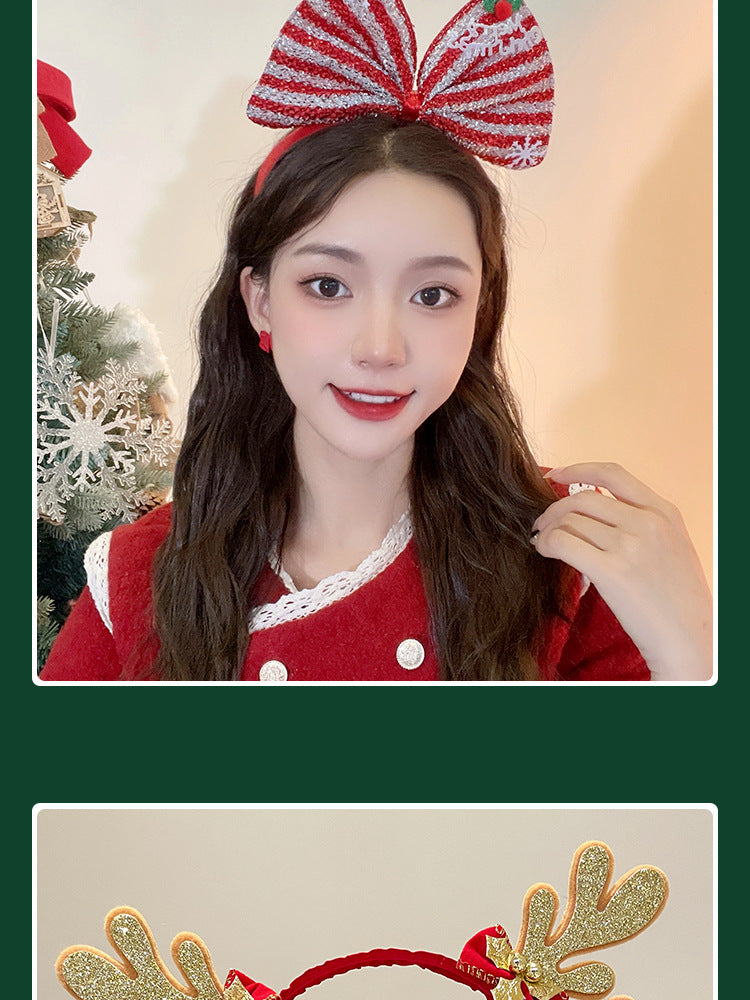 Christmas Antler Headband Holiday Costume Headband Cartoon Hairband for Women 2026 New Children's Hairpin Hair Accessory Gift