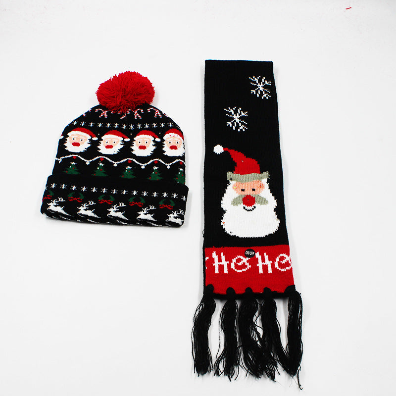 Korean Internet Celebrity Style Snowflake Christmas Hat, Warm and Cold-Proof Women's Knitted Hat with Pom-Pom, Ear-Protecting Yarn Hat, Light Luxury Style
