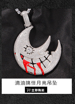 European and American New Products Copper Material Enamel Men's Avatar Personalized Hip-Hop Pendant Necklace Trendy Accessories Jewelry Wholesale