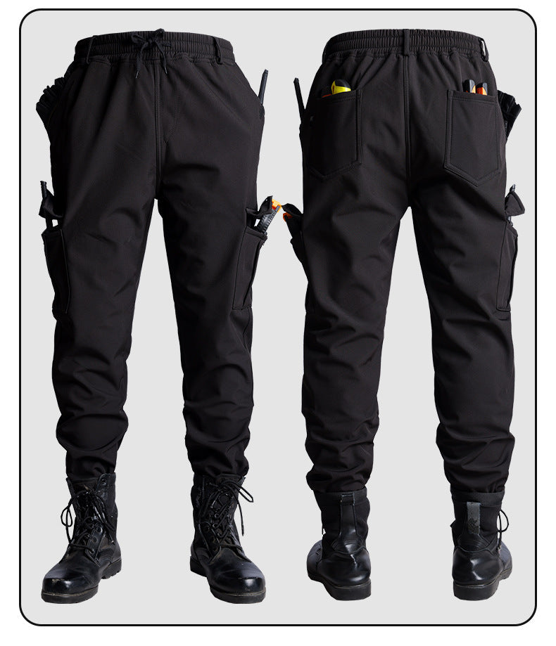 Men's Autumn and Winter Fleece-Lined Thickened Softshell Tactical Outdoor Sports Workwear Suit, Waterproof and Windproof