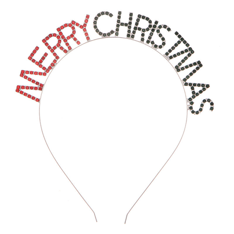 Europe and the United States new fashion CHRISTMAS headdress hair accessories splicing color MERRY CHRISTMAS CHRISTMAS hairband wholesale