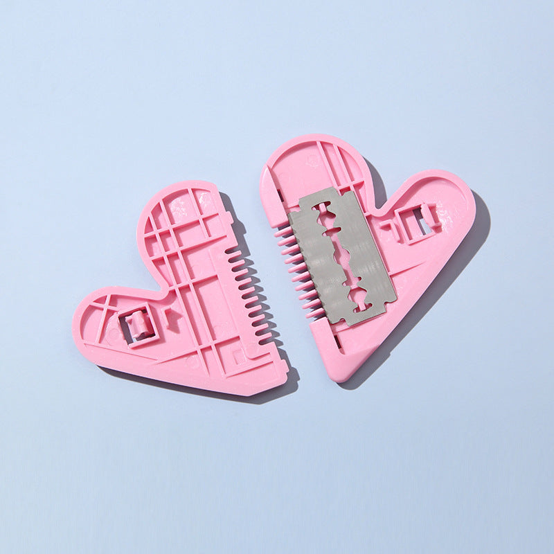 Heart Double-Sided Hair Comb Hair Trimming Knife Self-Service Trimming Bangs Scissors Thinning Hair Removal Tip Split Ends Beauty Tool