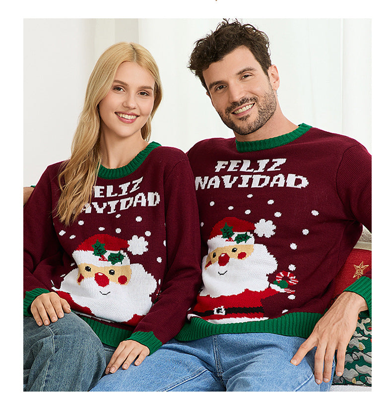 2025 New Cross-Border Hot-Selling Parent-Child Family Wear Christmas Sweater Knitwear Holiday Family Party Christmas Sweater