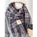 Women's scarf winter New Winter high-grade cashmere-like shawl Korean style versatile purple thick warm scarf