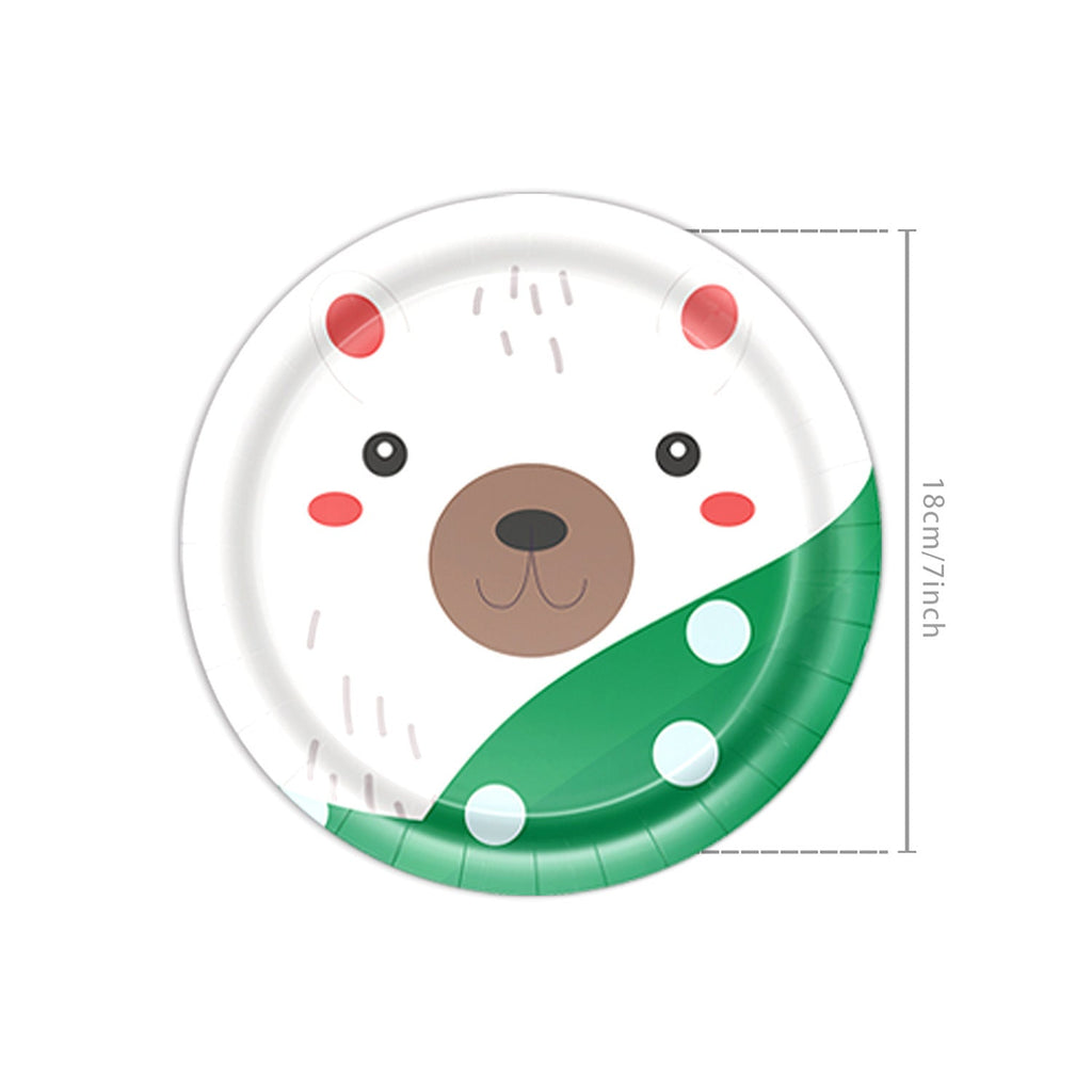 Amazon New Product Christmas Decoration Party Tableware Cartoon Snowman Christmas Napkin Party Holiday Paper Plate