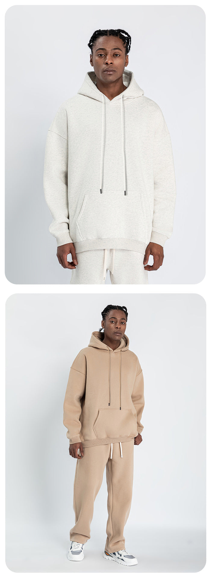 Cai Xiang Island Men's Clothing | Autumn and Winter Cross-Border American-Style Fleece Hoodie Men's Street Fashion Hooded Sweatshirt with Drawstring