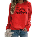 Europe and the United States foreign trade cross-border supply Christmas merry Christmas printed round neck long sleeve sweater women's top