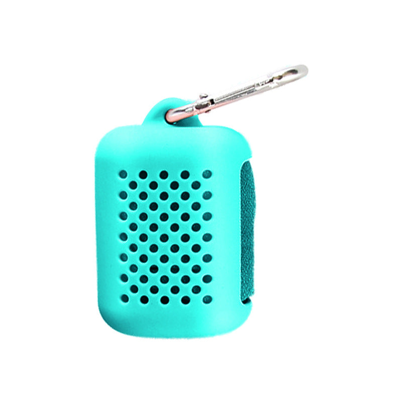 Adult Outdoor Sports Travel Portable Silicone Storage Bag Soft Silicone Silicone Cover Towel Storage Bag with Hook