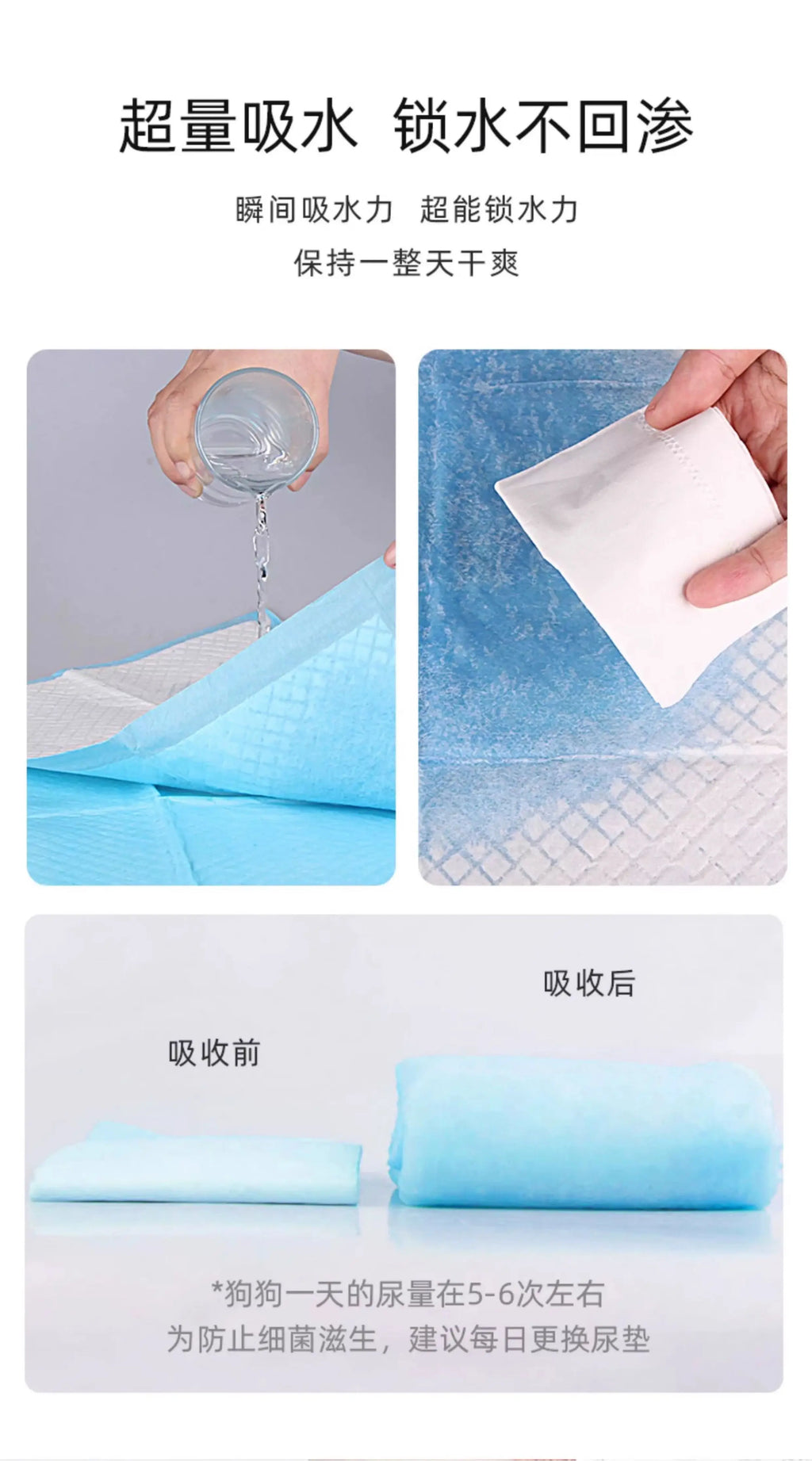 Thickened Dog Pee Pads, Deodorizing and Anti-Leakage Pet Urine Absorbent Pads, Disposable Diapers for Rabbits and Cats