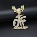 European and American Tide Diamond-encrusted Shiny OTF Letter Necklace for Men and Women hiphop Hip Hop Street Disco Pendant Cross-border New Product