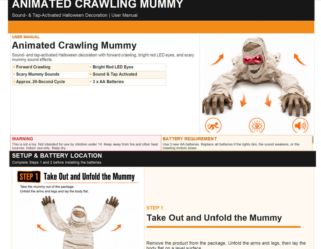 Halloween New Product Electric Crawling Ghost Decoration Props Toy Ornaments Cross-Border Horror Props Pumpkin Lantern