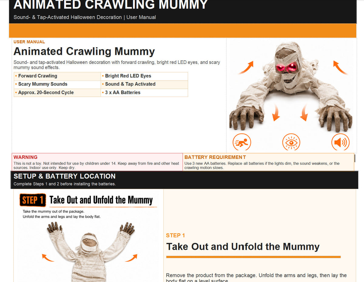 Halloween New Product Electric Crawling Ghost Decoration Props Toy Ornaments Cross-Border Horror Props Pumpkin Lantern