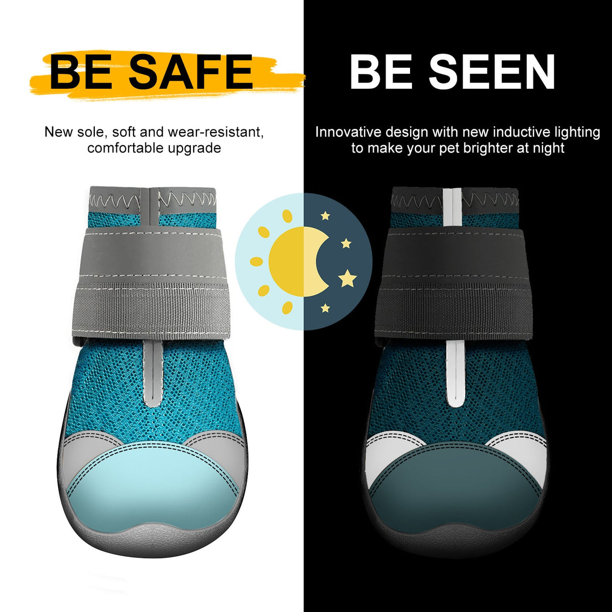 New Dog Shoes Amazon Cross-Border Pet Mesh Breathable Dog Shoes Non-Slip Wear-Resistant Heat-Insulating Pet Shoes