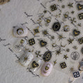 Metal Star and Moon Nail Art Stickers Embossed New 3D Stereo Popular Ins Gold and Silver Punk Nail Sticker Decorations
